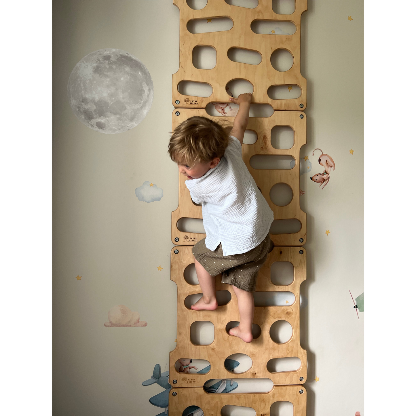 Montessori Kletterwand für Kinder von 2–10 Jahren | Holz Indoor-Spielplatz