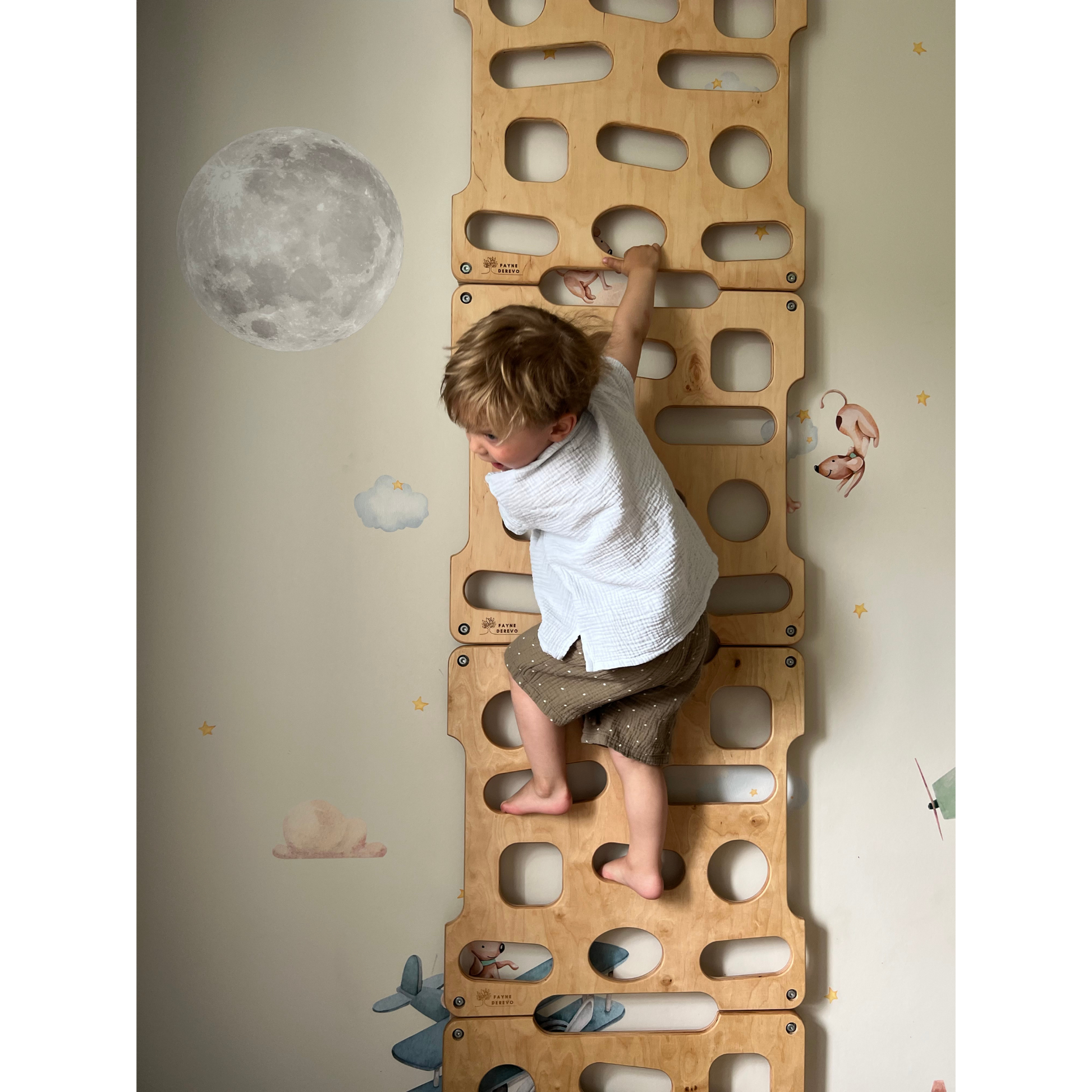 Montessori Kletterwand für Kinder von 2–10 Jahren | Holz Indoor-Spielplatz