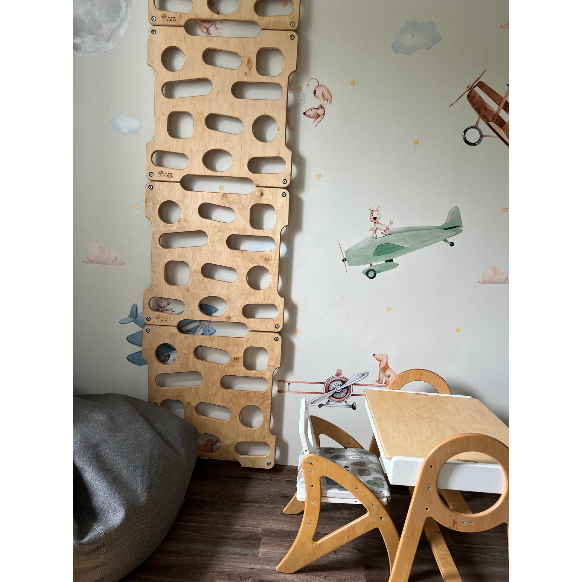 Montessori Kletterwand für Kinder von 2–10 Jahren | Holz Indoor-Spielplatz