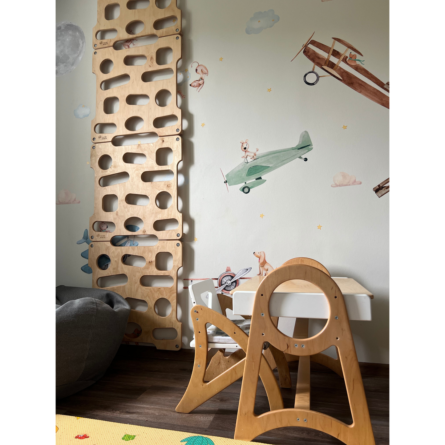 Montessori Kletterwand für Kinder von 2–10 Jahren | Holz Indoor-Spielplatz