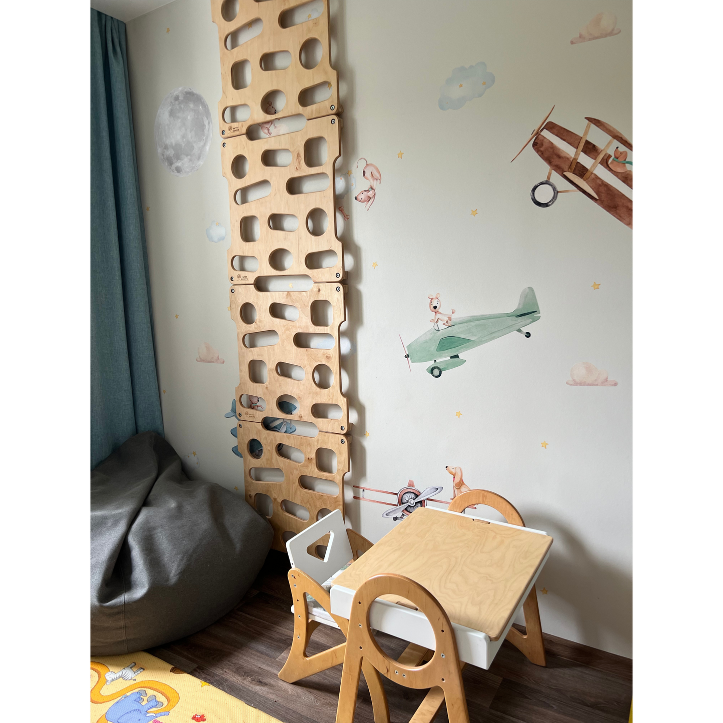 Montessori Kletterwand für Kinder von 2–10 Jahren | Holz Indoor-Spielplatz