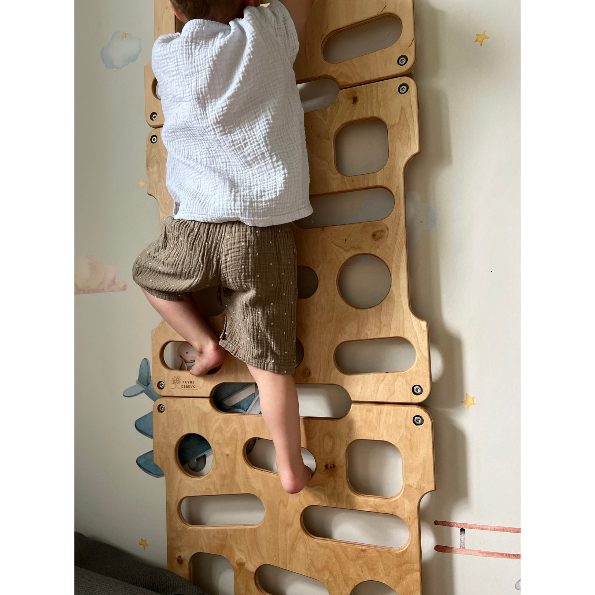 Montessori Kletterwand für Kinder von 2–10 Jahren | Holz Indoor-Spielplatz
