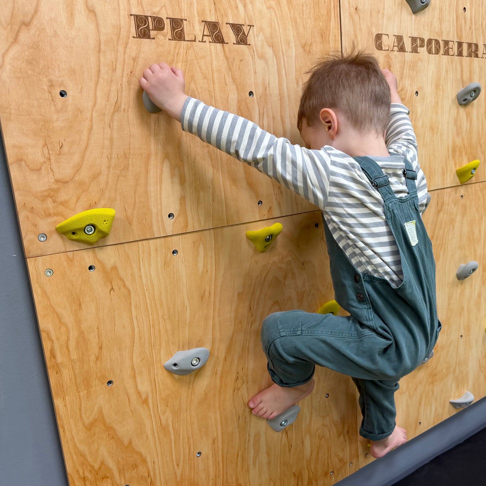 Montessori Climbing Wall for Kids with Holds – Wooden Climbing Wall from Birch Plywood, Finished with Linseed Oil & Beeswax