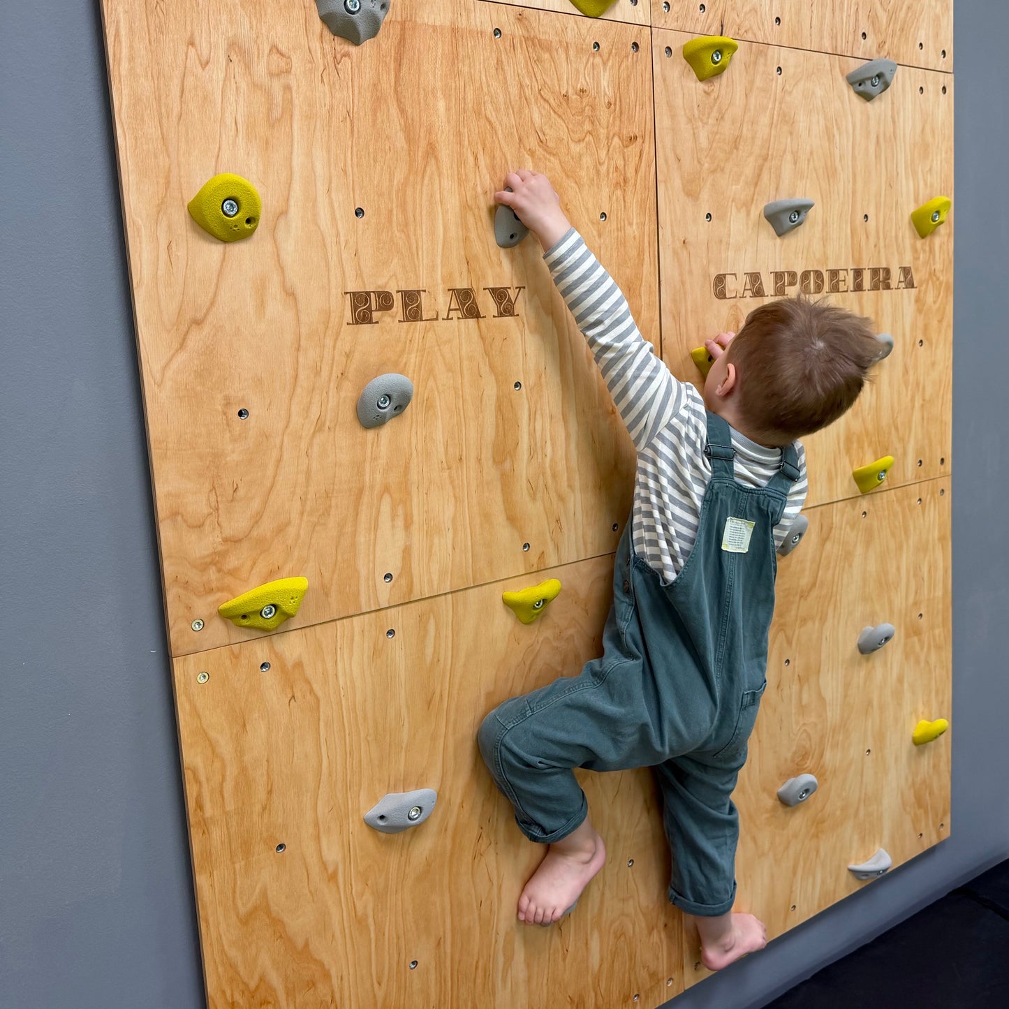 Montessori Climbing Wall for Kids with Holds – Wooden Climbing Wall from Birch Plywood, Finished with Linseed Oil & Beeswax