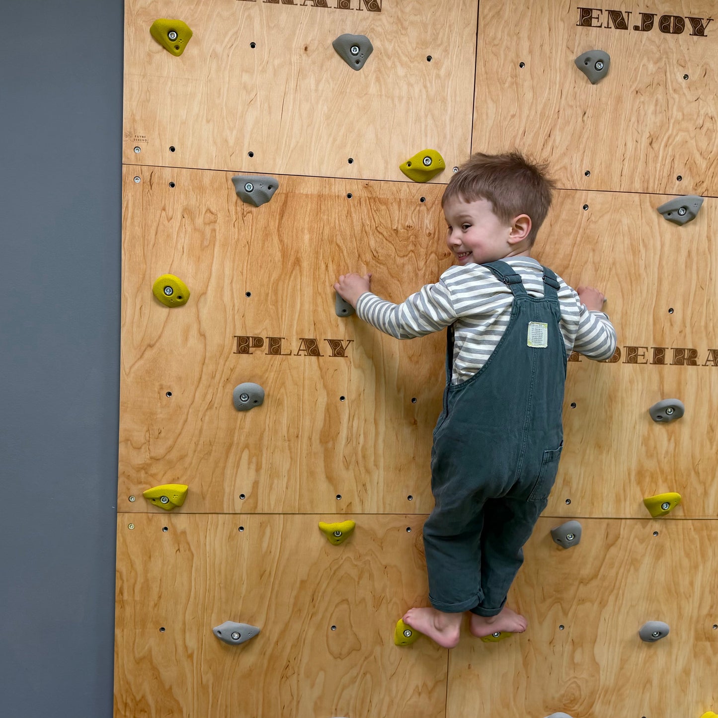 Montessori Climbing Wall for Kids with Holds – Wooden Climbing Wall from Birch Plywood, Finished with Linseed Oil & Beeswax