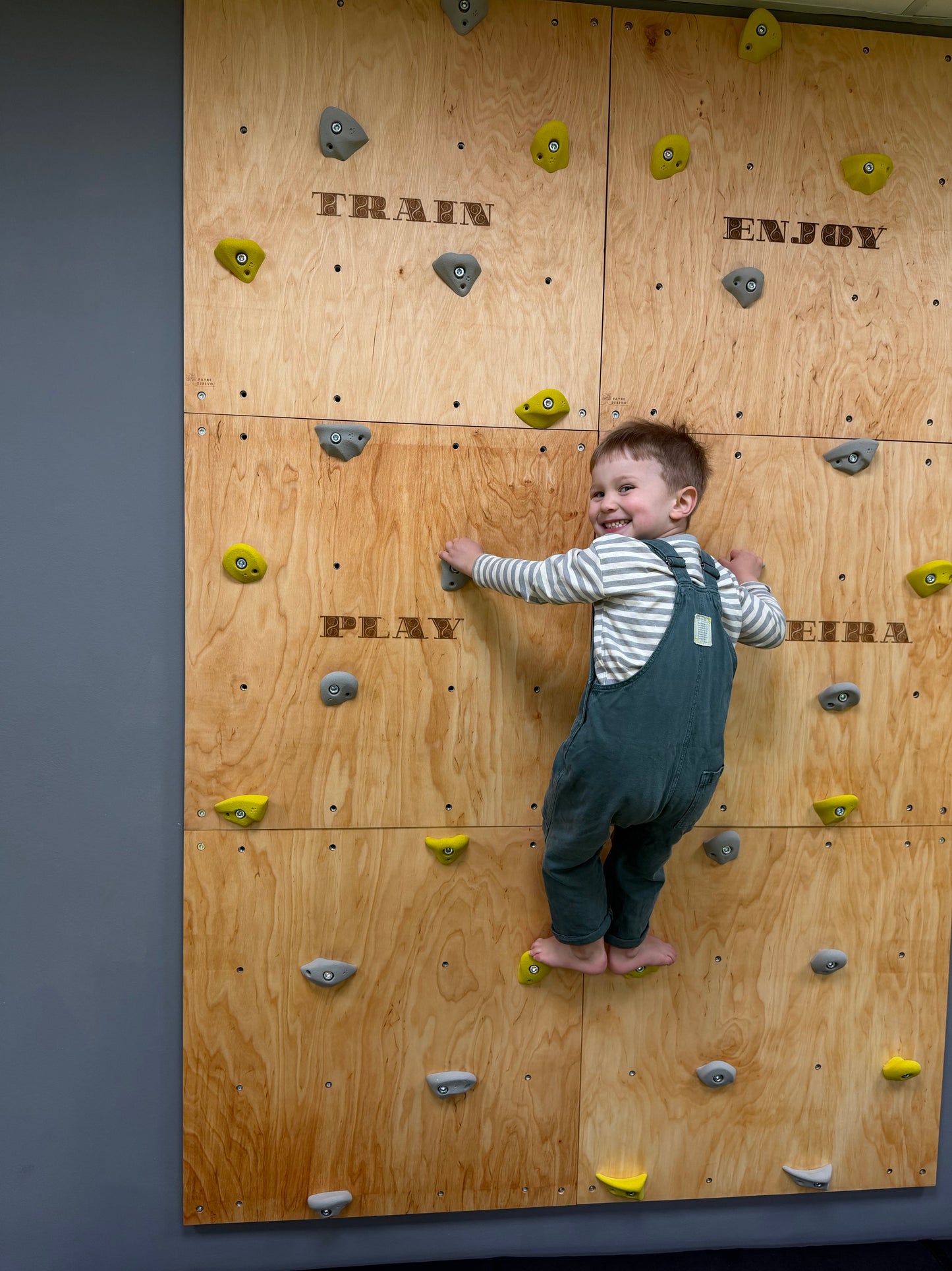 Montessori Climbing Wall for Kids with Holds – Wooden Climbing Wall from Birch Plywood, Finished with Linseed Oil & Beeswax