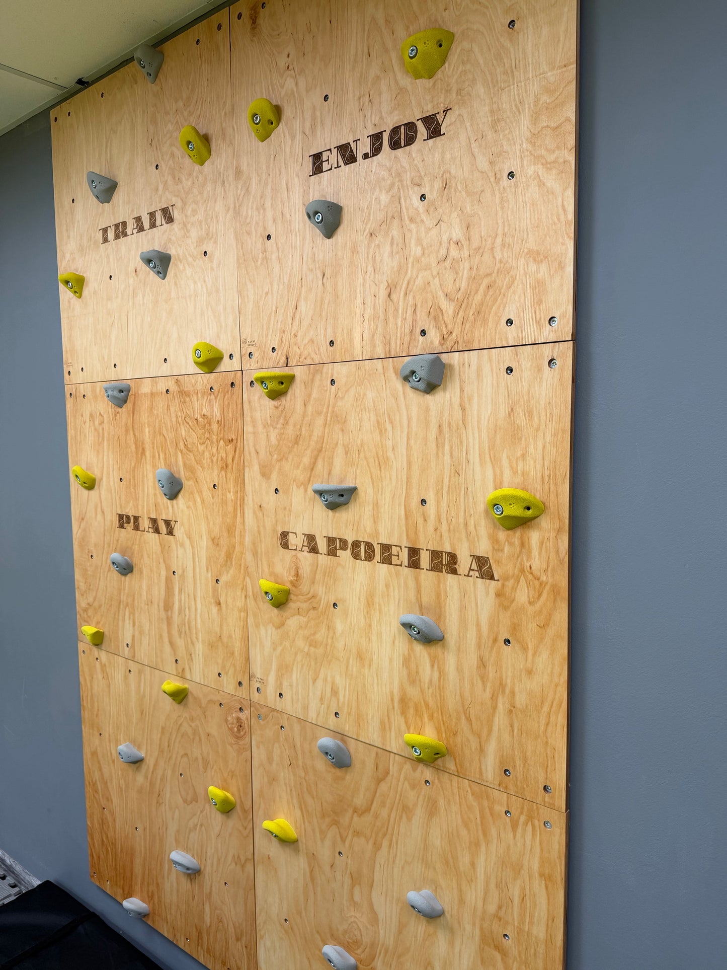 Montessori Climbing Wall for Kids with Holds – Wooden Climbing Wall from Birch Plywood, Finished with Linseed Oil & Beeswax