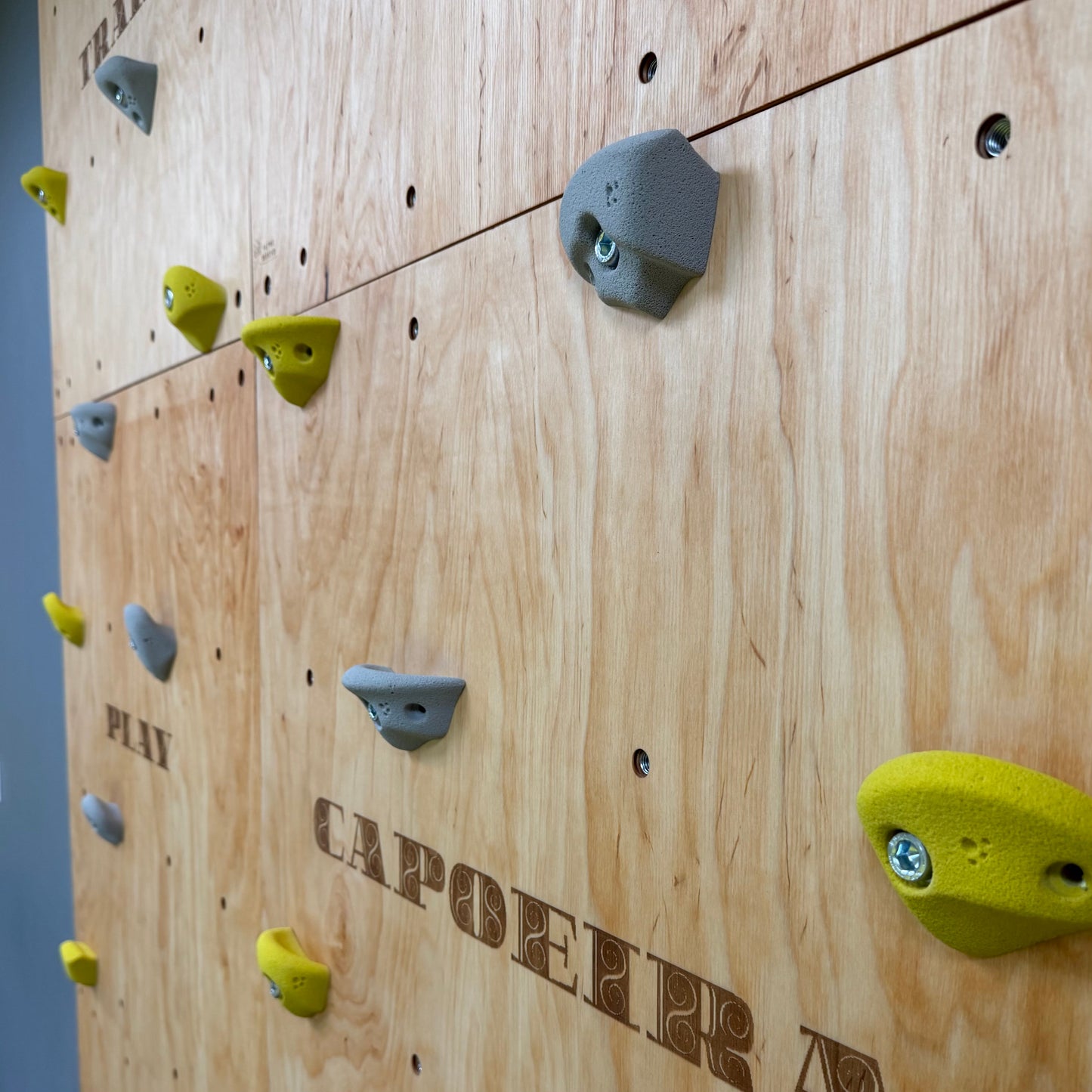 Montessori Climbing Wall for Kids with Holds – Wooden Climbing Wall from Birch Plywood, Finished with Linseed Oil & Beeswax