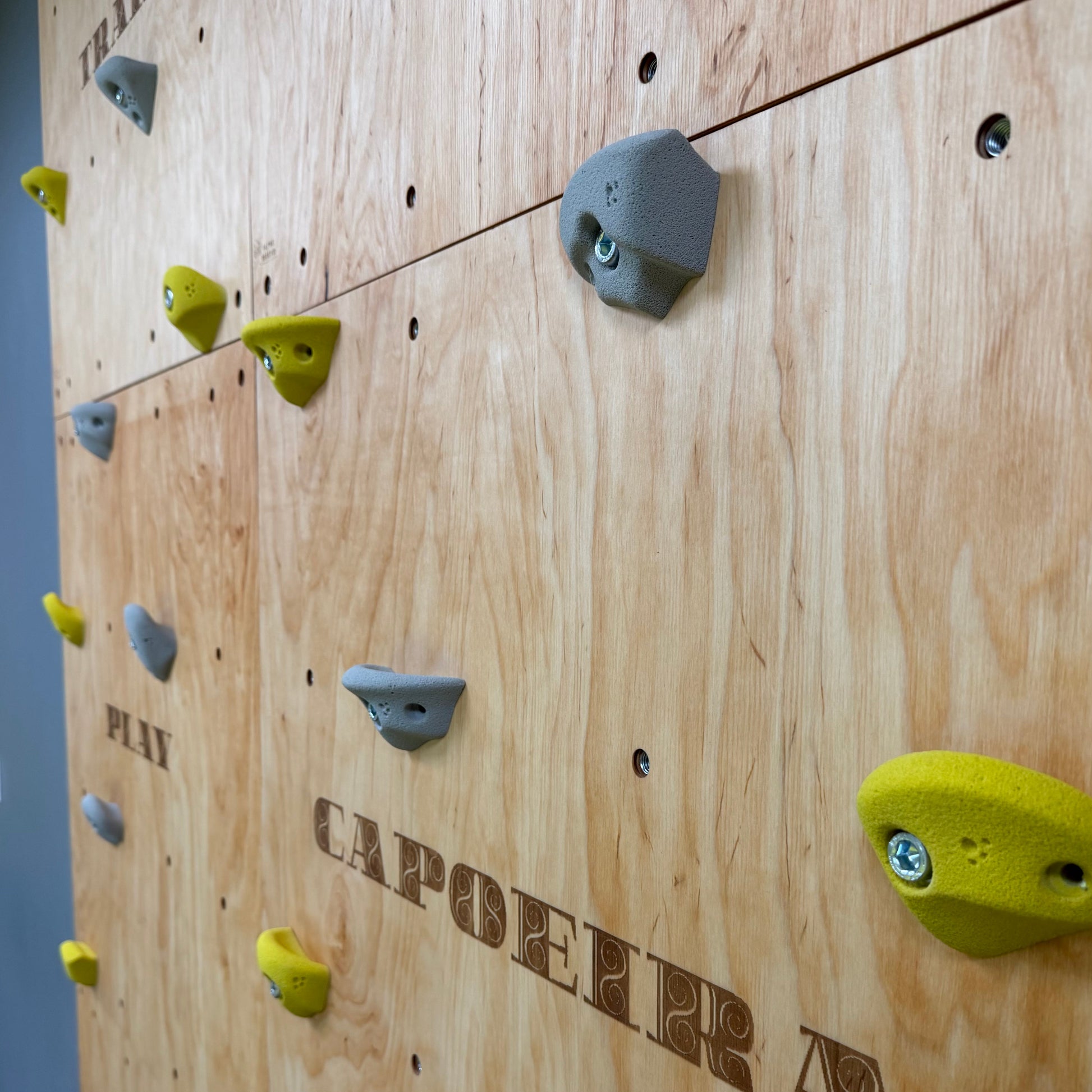 Montessori Climbing Wall for Kids with Holds – Wooden Climbing Wall from Birch Plywood, Finished with Linseed Oil & Beeswax