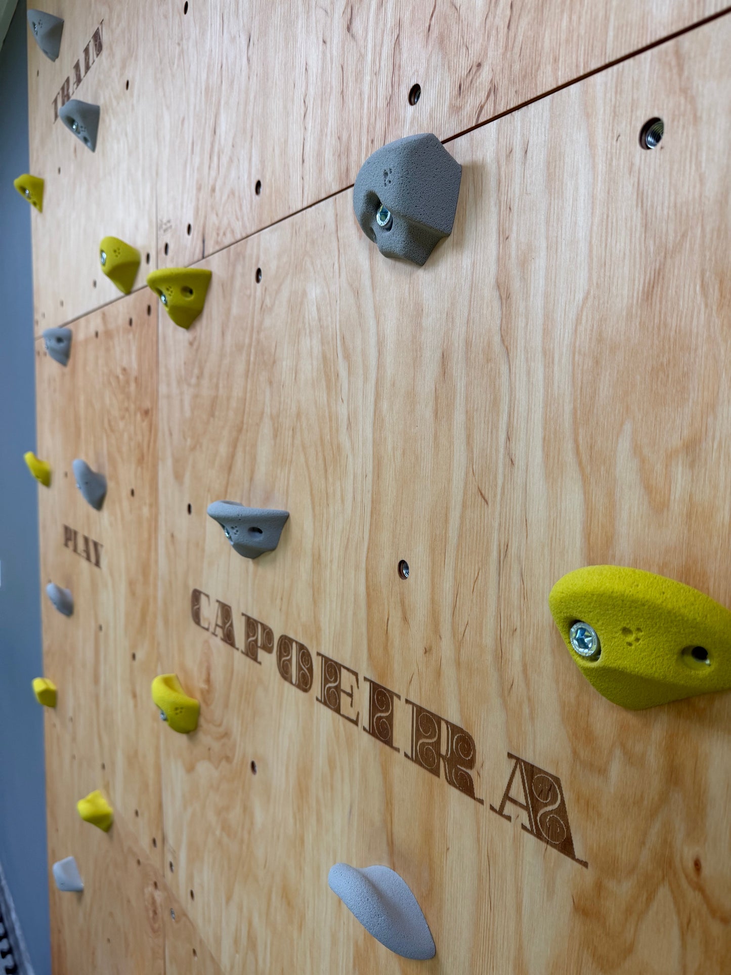 Montessori Climbing Wall for Kids with Holds – Wooden Climbing Wall from Birch Plywood, Finished with Linseed Oil & Beeswax