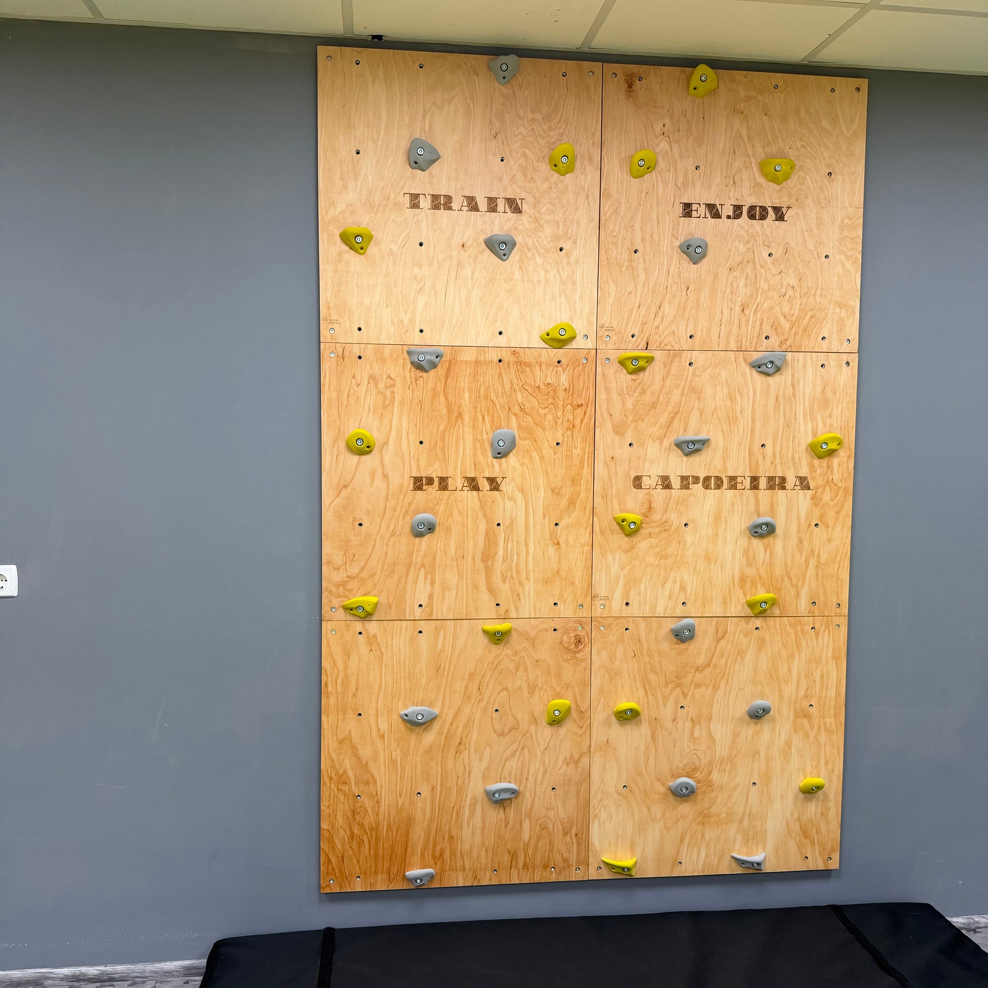 Montessori Climbing Wall for Kids with Holds – Wooden Climbing Wall from Birch Plywood, Finished with Linseed Oil & Beeswax