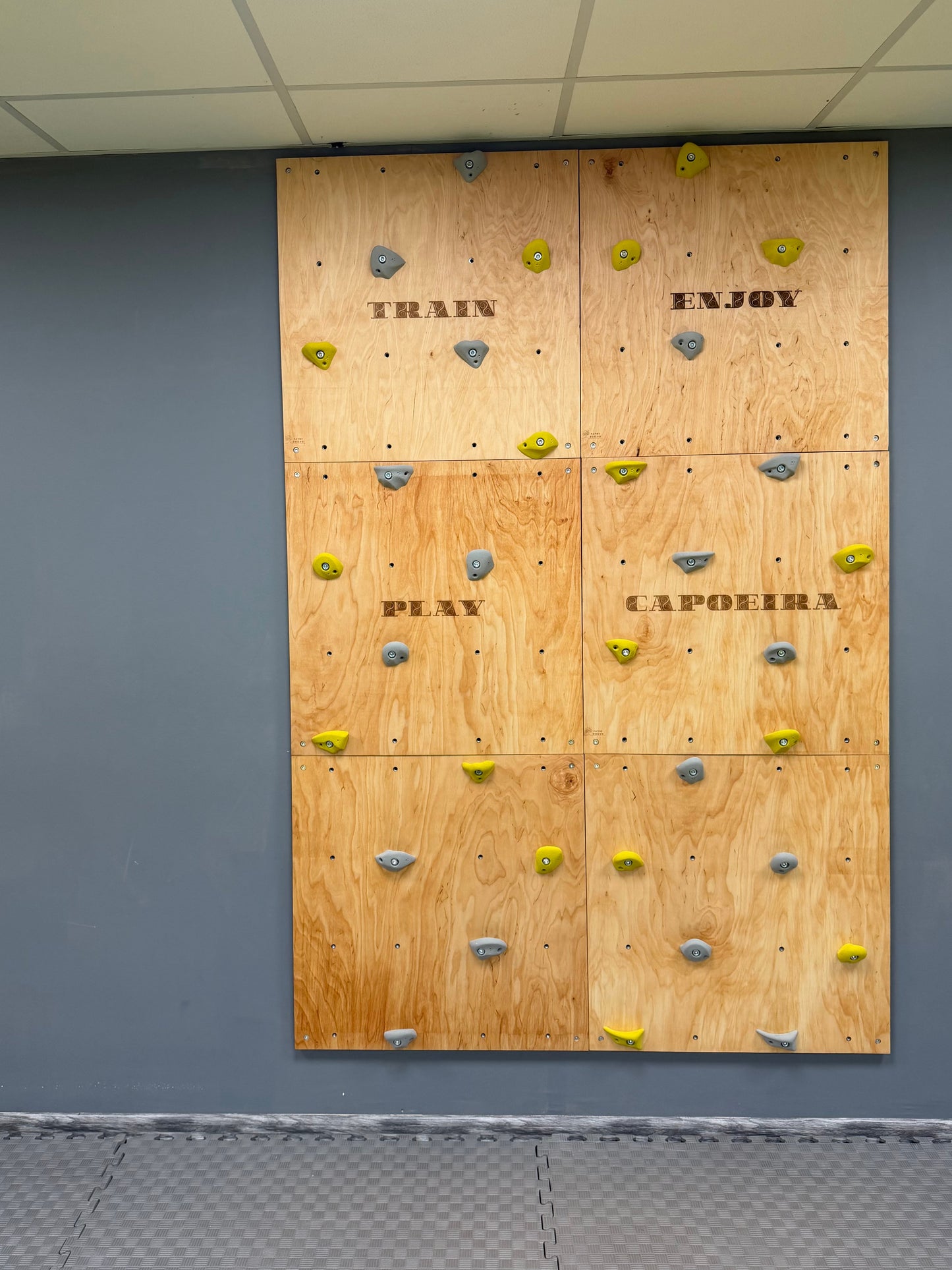 Montessori Climbing Wall for Kids with Holds – Wooden Climbing Wall from Birch Plywood, Finished with Linseed Oil & Beeswax