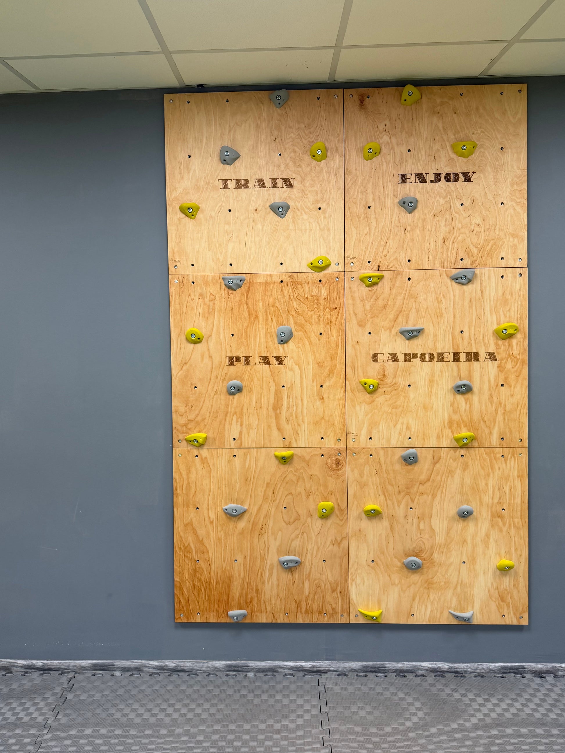 Montessori Climbing Wall for Kids with Holds – Wooden Climbing Wall from Birch Plywood, Finished with Linseed Oil & Beeswax