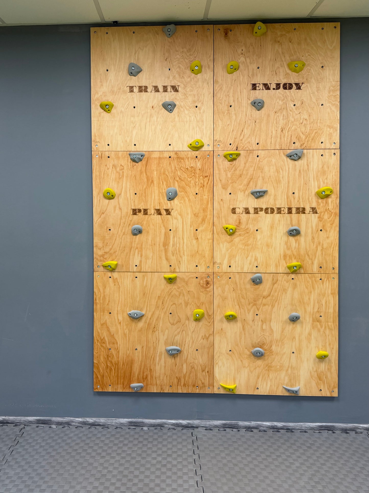 Montessori Climbing Wall for Kids with Holds – Wooden Climbing Wall from Birch Plywood, Finished with Linseed Oil & Beeswax
